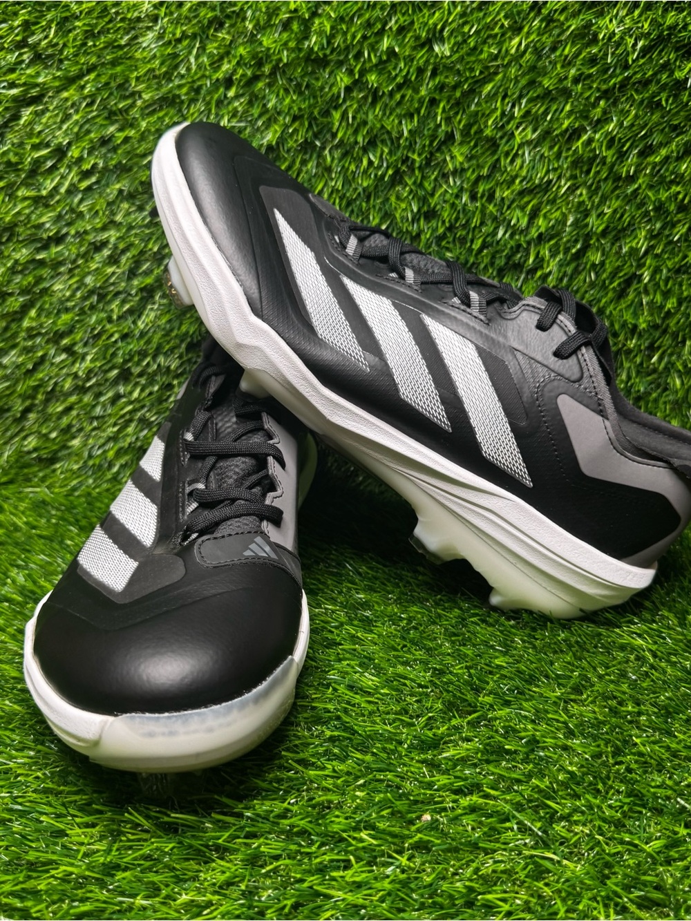 Size 12 - Mens Adidas Adizero Impact TPU Black White Baseball Cleats - IH3467